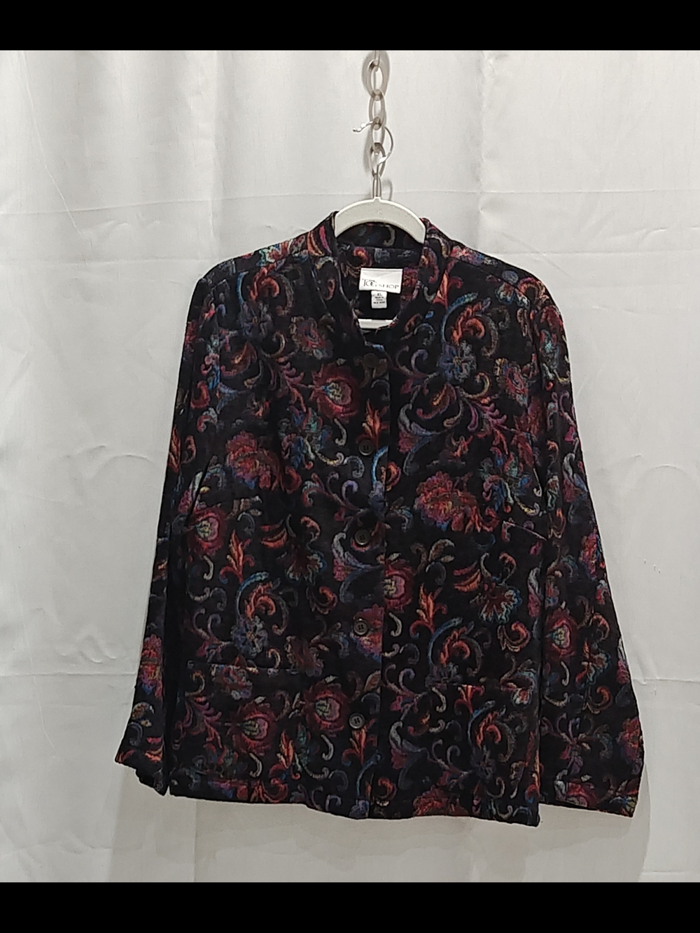 Women's XL Jacket Blazer Tapestry Weave Tog Shop Paisley Floral